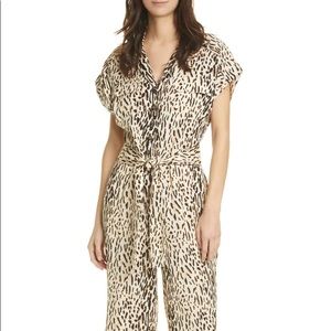 Josie cropped leopard twill jumpsuit